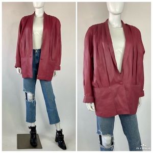 80’s vintage pink leather statement jacket coat